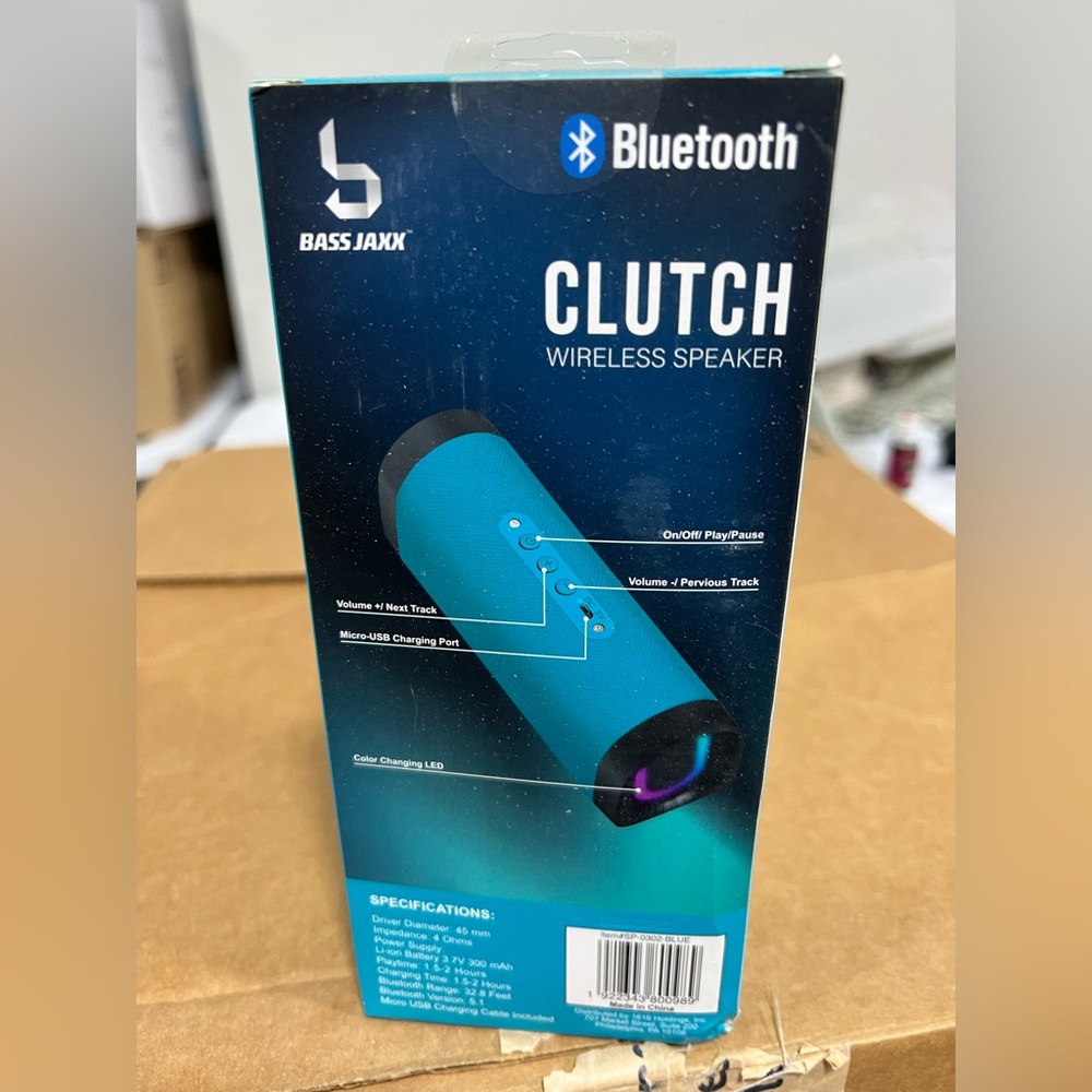Bass Jaxx Clutch Bluetooth Wireless Speaker - Teal
